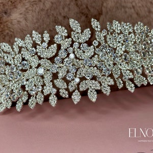 Swarovski Crystal Hair Piece Wedding Headband, Crystal Headband Tiara for Wedding, Wedding Headband Crystal Hair Piece
