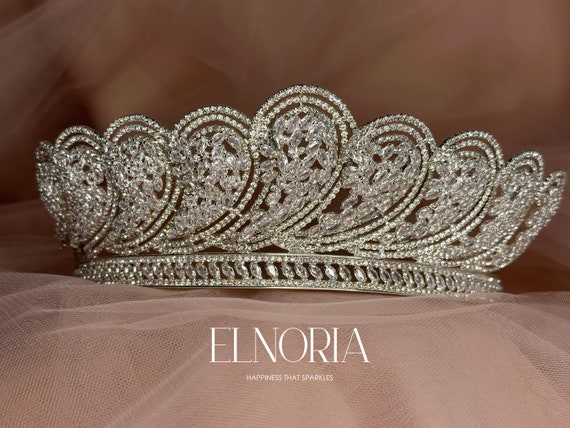 Wedding Tiara Silver Bridal Crown for Princess Bride With 