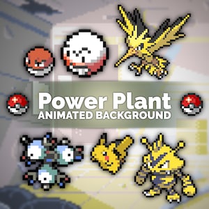 Power Plant Pixel Art Animated Background and/or Overlay for Youtube, Twitch, Streaming, Vtuber, Wallpaper & More!