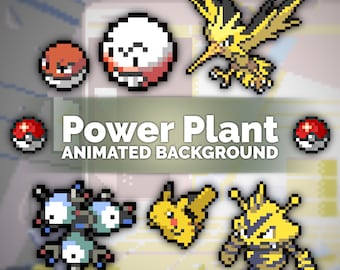 Power Plant Pixel Art Animated Background and/or Overlay for Youtube, Twitch, Streaming, Vtuber, Wallpaper & More!