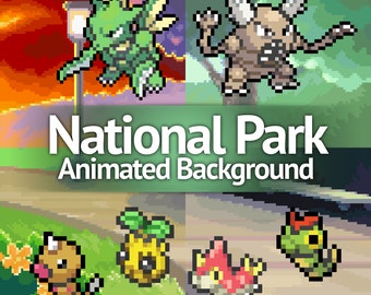 National Park Pixel Art Animated Background and/or Overlay for Youtube, Twitch, Streaming, Vtuber, Wallpaper & More!