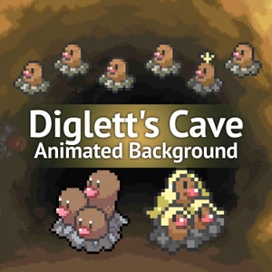 Diglett&#39;s Cave (HgSs) Pixel Art Animated Background and/or Overlay for Youtube, Twitch, Streaming, Vtuber, Wallpaper & More!
