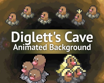 Diglett's Cave (HgSs) Pixel Art Animated Background and/or Overlay for Youtube, Twitch, Streaming, Vtuber, Wallpaper & More!