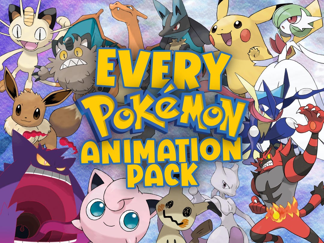 EVERY Animated Pokémon Official Artwork Pack! Perfect for Youtubers ...