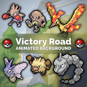 Victory Road (FrLg) Pixel Art Animated Background and/or Overlay for Youtube, Twitch, Streaming, Vtuber, Wallpaper & More!