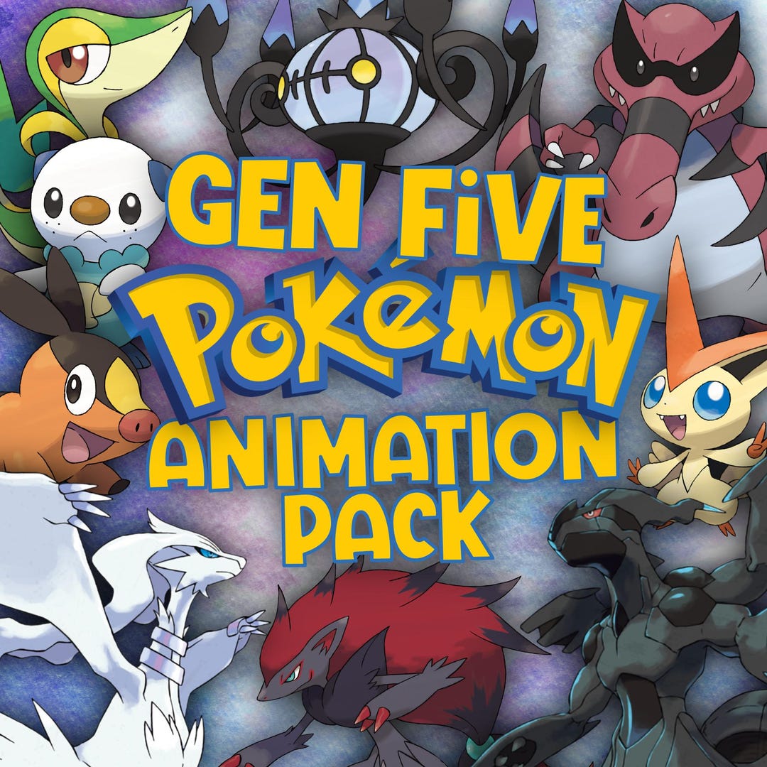 Pokémon Animated Official Artwork Gen Five Pack! Perfect for Youtubers ...