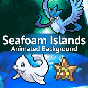 Seafoam Islands (HgSs) Pixel Art Animated Background and/or Overlay for Youtube, Twitch, Streaming, Vtuber, Wallpaper & More!