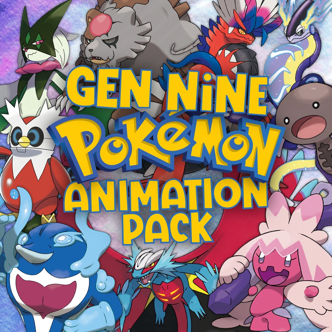 Pokémon Animated Official Artwork Gen Nine Pack! Perfect for Youtubers ...