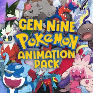Pokémon Animated Officiellt Artwork Gen Nine Pack! Perfekt för Youtubers, streamers och Vtubers som vill förbättra sitt innehåll!