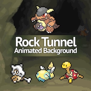 Rock Tunnel (HgSs) Pixel Art Animated Background and/or Overlay for Youtube, Twitch, Streaming, Vtuber, Wallpaper & More!