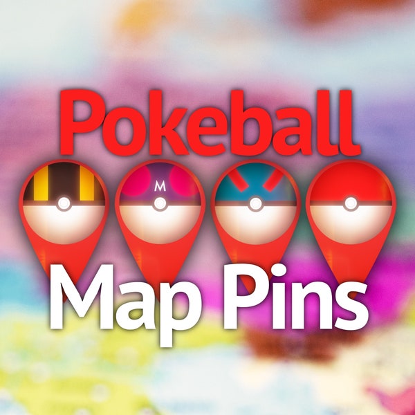 Poké Ball, Great Ball, Ultra Ball & Master Ball Map Pin/Markers for Youtube, Twitch, Streaming, Vtuber and More!