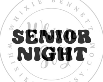 Senior Night SVG Design: Block Font PNG (Digital Download)