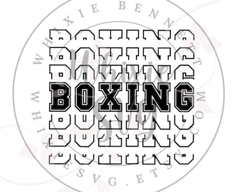 Boxe Design SVG PNG : fichier de coupe par sublimation de chemise (téléchargement numérique)