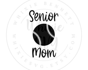 Senior Mom Baseball Softball 2025 SVG PNG Design (Digital Download)
