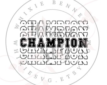 Champion SVG Design: Champion Shirt Cut File (Digital Download)