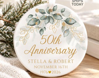Handmade Anniversary Ornament Gift, 1st Year Together, 50th Christmas Gift For Spouse or Boyfriend
