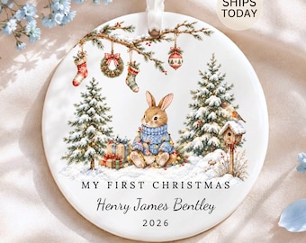 Baby Boy First Christmas Ornament, Custom Newborn Keepsake 2026