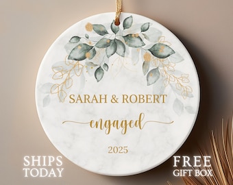 2026 Our First Christmas Engaged Ornament - Personalized Engagement Gift