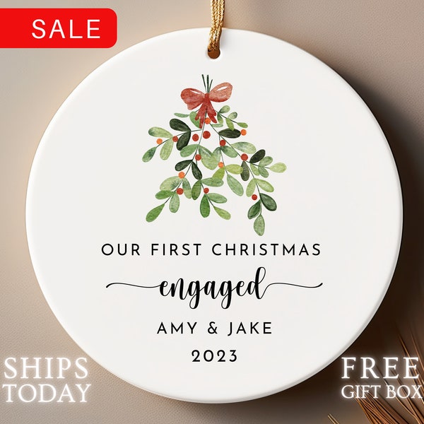 2023 Personalized Engaged Christmas Ornament | Personalized First Christmas Engaged | Custom Engagement Keepsake | Xmas Engagement X102X