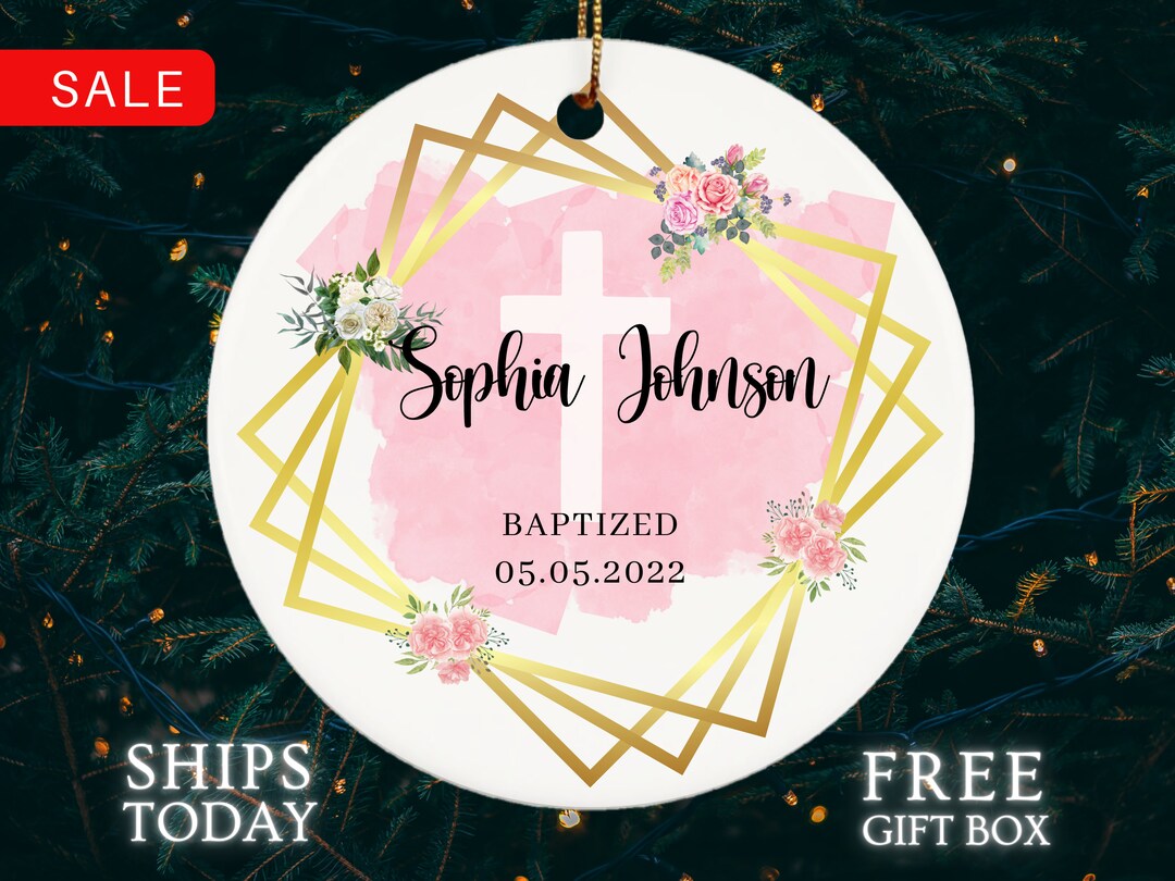 Personalized God Bless Christening Ornament Christening Name Etsy