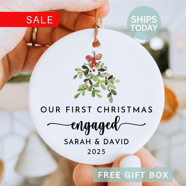 First Christmas Engaged Ornament | Engagement Ornament |  Our First Christmas | Engagement Gift