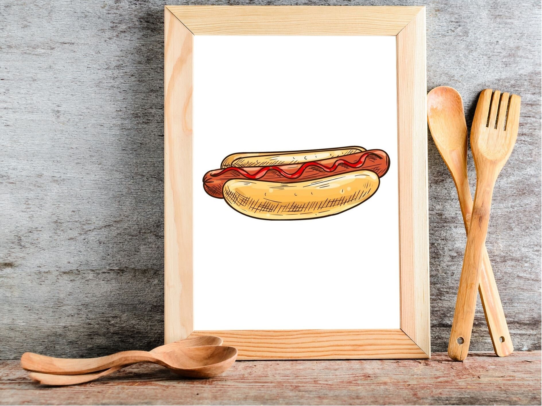 Set of 5 Printable Wall Art Fast Food Junk Food Wall Decor | Etsy