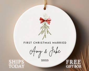 2026 Our First Christmas Married Ornament - Personalized Married Gift - Custom Keepsake