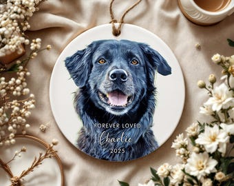 2026 Personalized Watercolor Dog Ornament, Custom Cat Christmas Ornament, Pet Memorial Ornament, Pet Loss Keepsake Photo, Pet Portrait Name