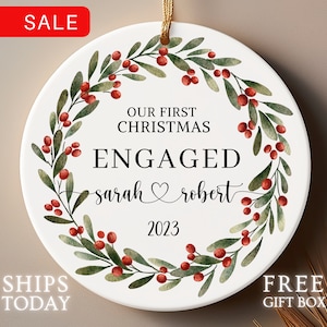 2023 Personalized Engaged Christmas Ornament | Personalized First Christmas Engaged | Custom Engagement Keepsake | Xmas Engagement X110X