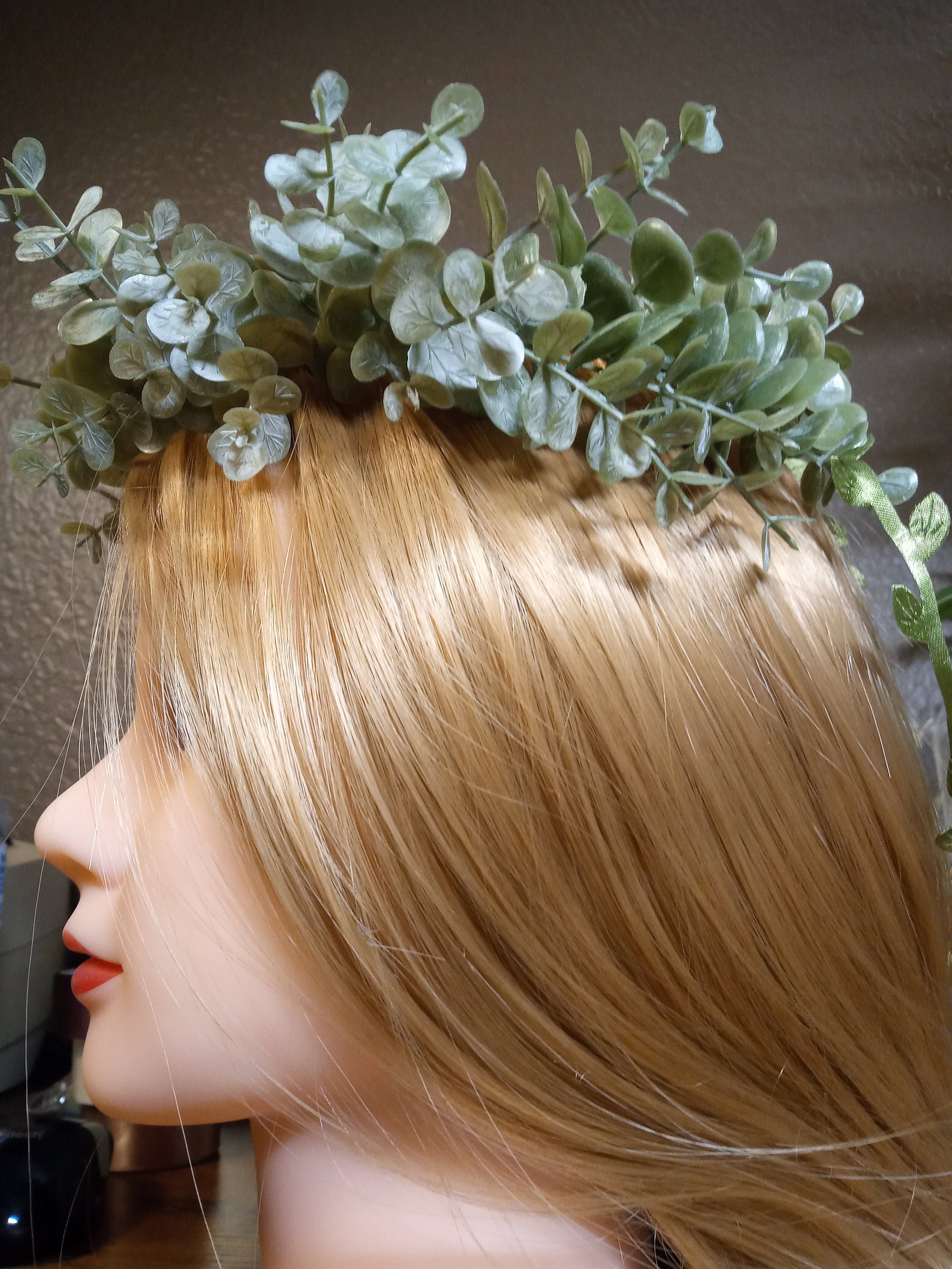 Green Leaf Headband Tiara Flower Headpiece Halo Bohemian Etsy