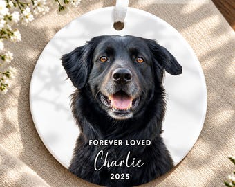 Personalized Pet Memorial Ornament | Custom Dog Loss Photo Keepsake Gift