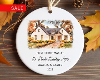 2026 Personalized New Home Ornament, Watercolor Photo Ornament, New Home Christmas Ornament, New House Christmas Gift, Housewarming Gift Q10