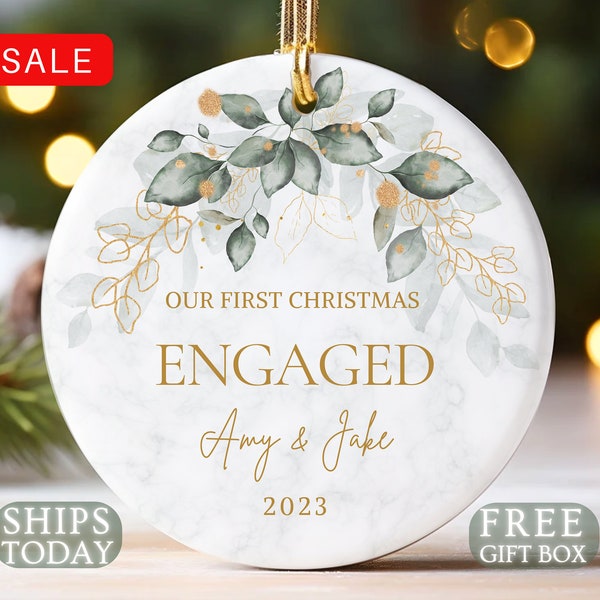 2023 Personalized Engaged Christmas Ornament | Personalized First Christmas Engaged | Custom Engagement Keepsake | Xmas Engagement X104X