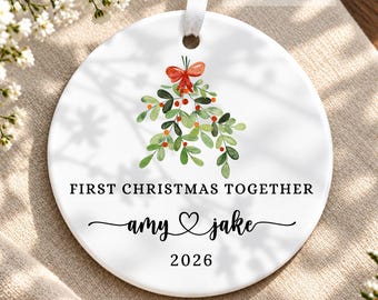 First Christmas Together Ornament - 2026 Personalized Couple Gift