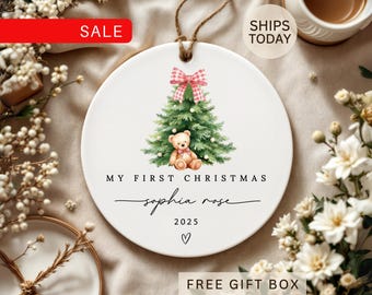 Personalized Baby Girl First Christmas Ornament 2026 | My First Christmas