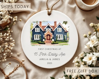2026 Personalized New Home Ornament: Watercolor Housewarming Gift