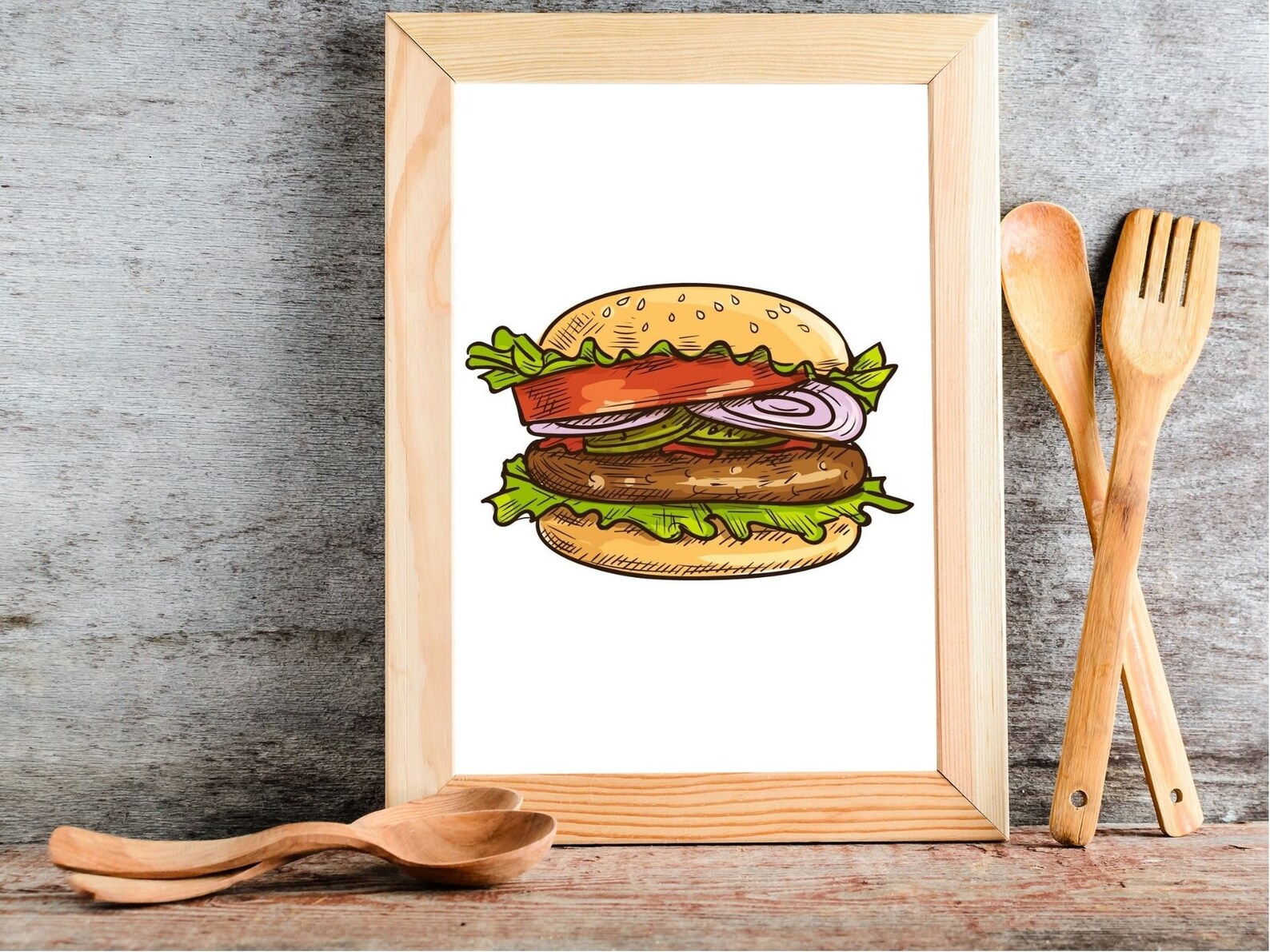 Set of 5 Printable Wall Art Fast Food Junk Food Wall Decor Etsy