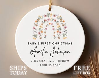 Baby's First Christmas Ornament | Personalized Birth Stats My 1st Xmas 2026