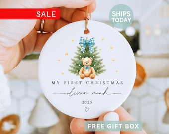 Baby's First Christmas Ornament | Personalized Baby Boy Gifts | Newborn 1st Christmas R235