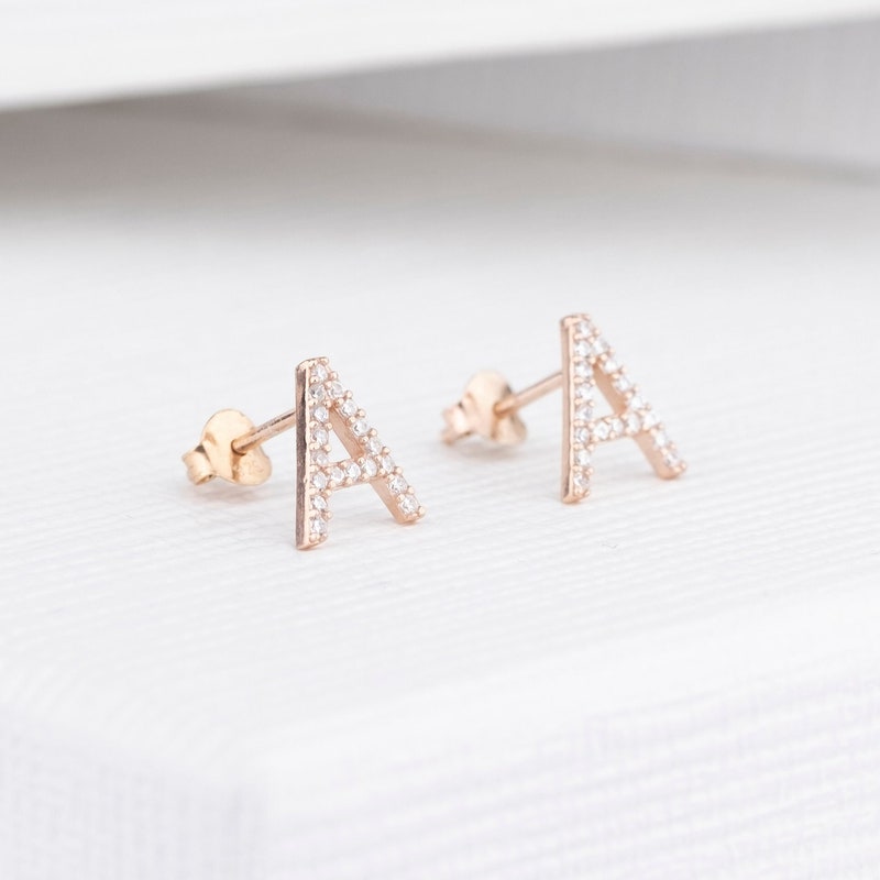 Initial Earrings Etsy