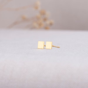 Square Earring, Sterling Silver Circle Earring, Star Earring, Personalize Gift, Dainty Earring Gold Earring Valentines Gift, Mothers Gift