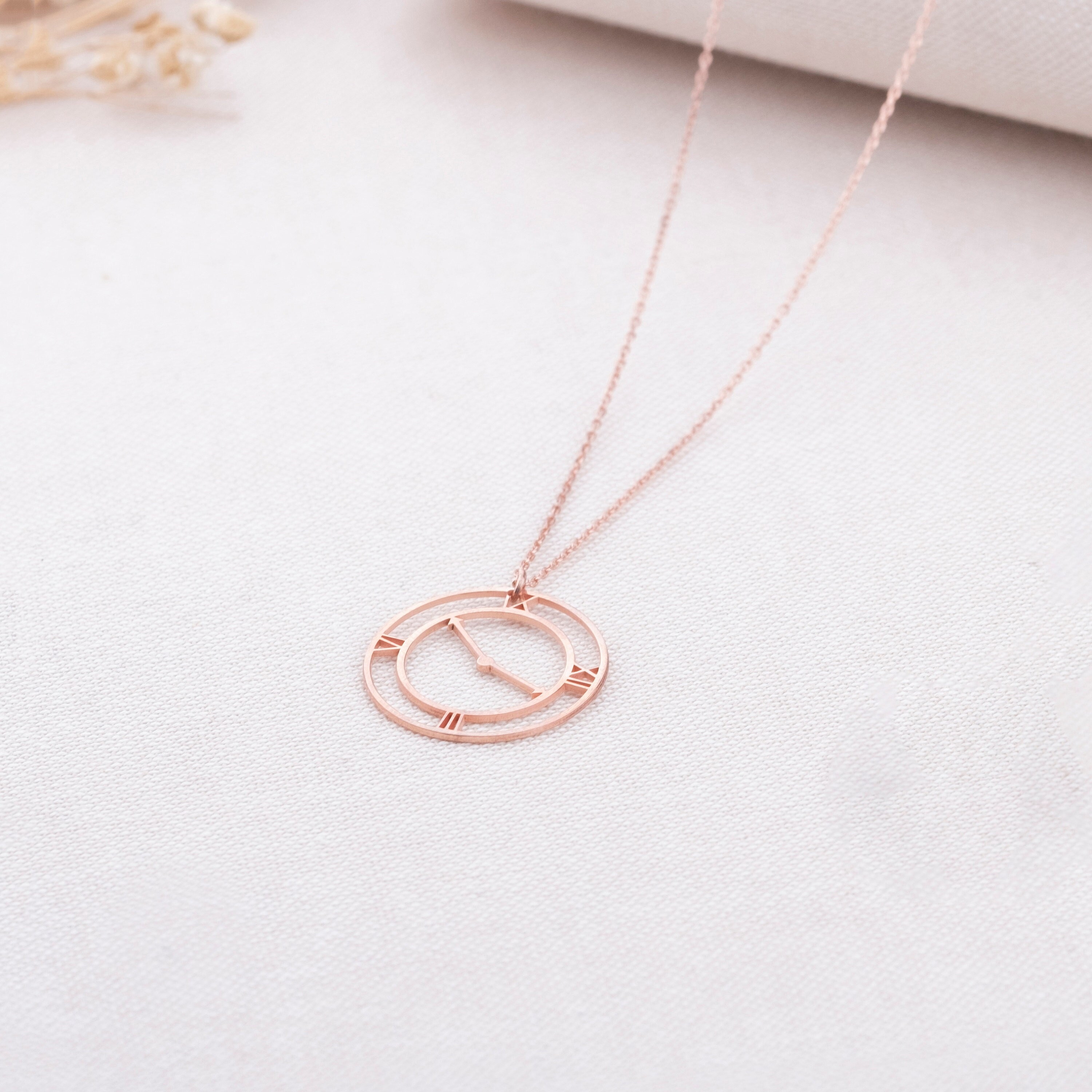 Time Clock Necklace - Etsy