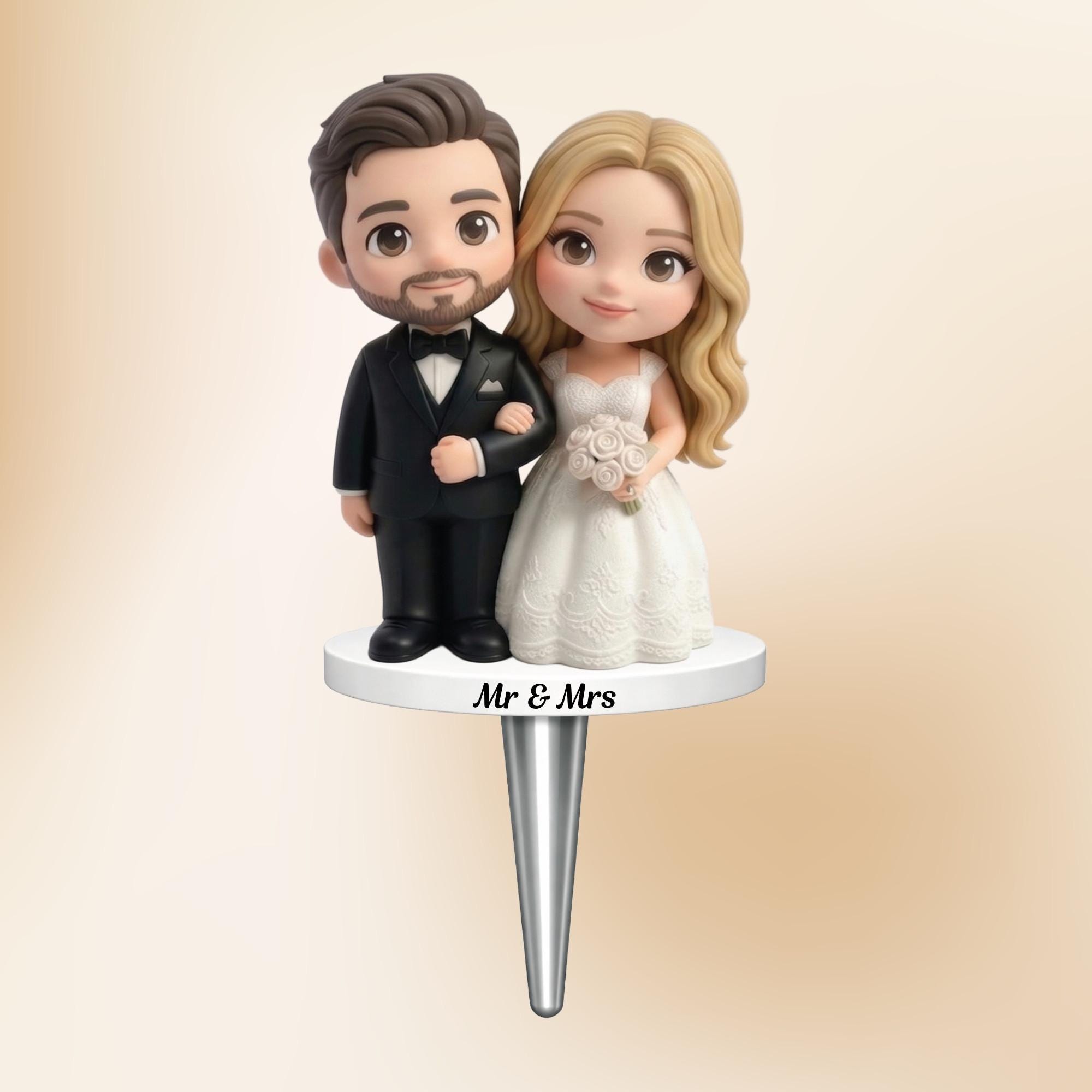 Custom Wedding Cake Topper From Photo, Personalized Bride Groom Topper ...
