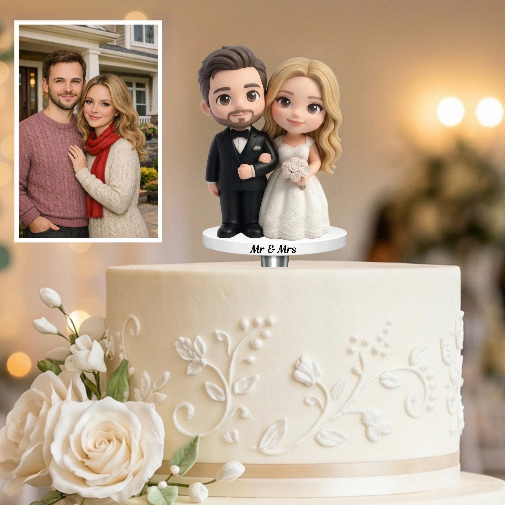 Figurine décor gâteau,Cupcake Personnalisé Étoile Coeur Or Doux