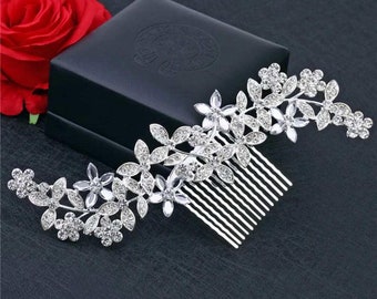 Bridal Hair Comb, Wedding Hair, Bridesmaid Gift, Bridal Shower Gift, Wedding Jewelry, Floral Hair Accessories