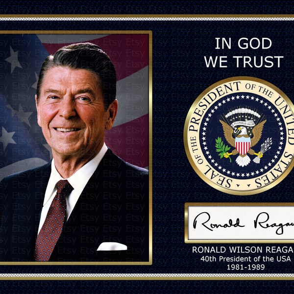 Ronald Regan - President of USA -  A4 Signed Photo Print Memorabilia