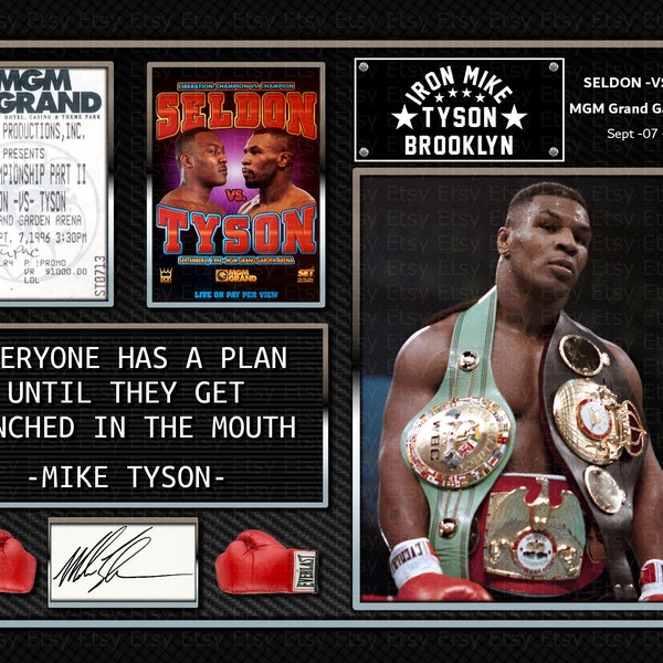 Mike Tyson - Iron Mike - Boxing -  A4 Signed Photo Print Memorabilia