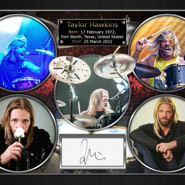 Taylor Hawkins - Foo Fighters - Signed Autograph Photo Print Memorabilia