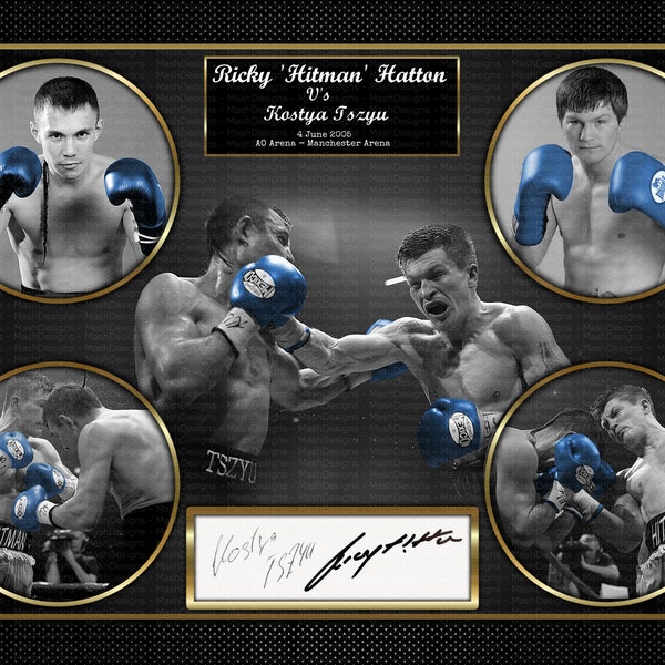 Ricky Hatton v Kostya Tszyu - A4 Photo Memorabilia -  Exclusively Made by Mash Designs