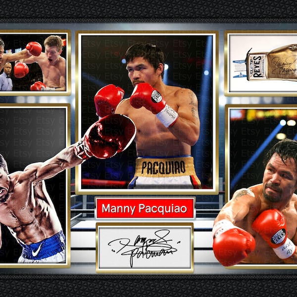 Manny Pacquiao - Boxing -  A4 Signed Photo Print Memorabilia